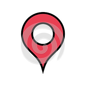 Red map pin location icons. Modern map markers .Vector illustration on a white background.