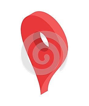 Red map pin location pointer minimalist 3d icon vector illustration. GPS GPRS place position locate