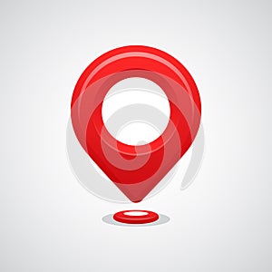 Red map pin pointer location vector icon