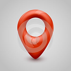 Red Map pin pointer. modern design.