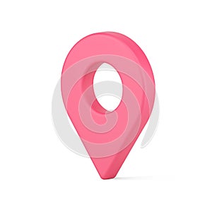 Red map pointer 3d icon. Web navigation symbol with position location