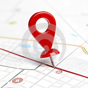 Red map pointer icon