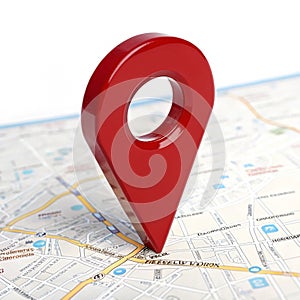 Red map pointer icon