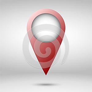 Red map pointer isolated