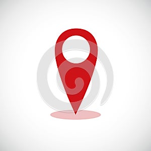 Red map pointer location pin icon marker flag symbol