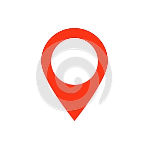 Red map pointer vector icon marker location. GPS location symbol navigation for your web site design, logo, app, UI