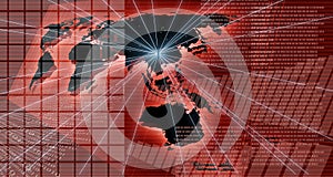 Red map of the world