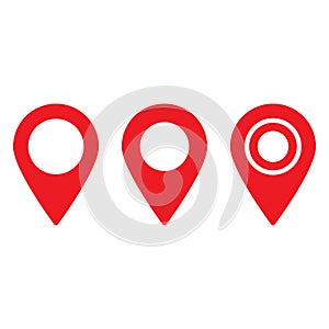 Red maps pin. Location map icon. Location pin. Pin icon vector.