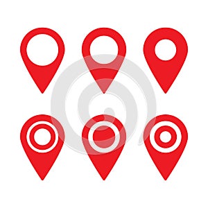 Red maps pin. Location map icon. Location pin. Pin icon vector.