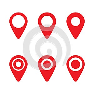 Red maps pin. Location map icon. Location pin. Pin icon vector.