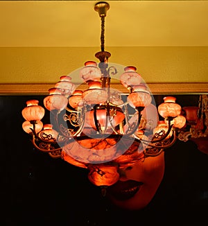 Red marble chandelier lighting,Wall Sconce,Warm light,The light of hope,Light up your dream,Romantic time