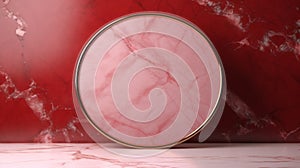 Red Marble Creative Abstract Geometric Frame.