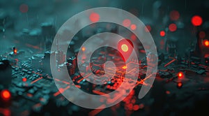 Red Marker on Computer Keyboard