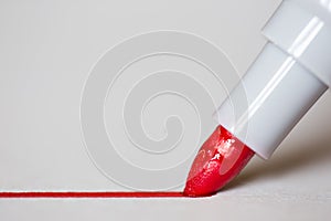 Red marker draws a line