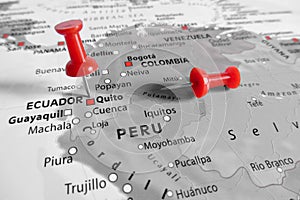 Red marker over Equador photo