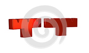 Red Marker pen attachment icon isolated on transparent background.
