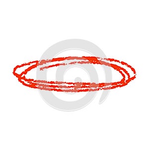 Red marker pen highlighter circle. Vector illustration