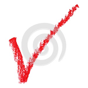 Red marker pen highlighter tick symbol