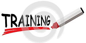 Red marker underlining word training