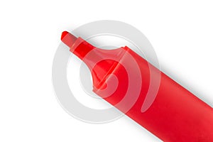 Red marker on white background