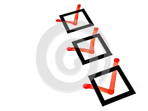 Red marks checkboxes checklist