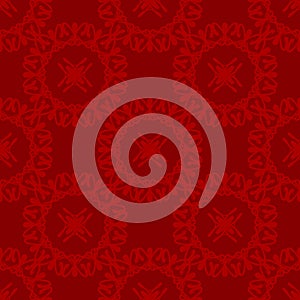 Red and Maroon Circular Damask Seamless Pattern