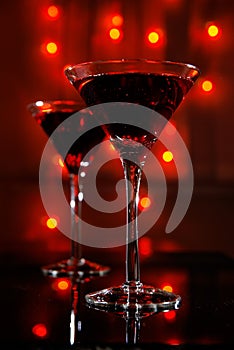 Red martini glass