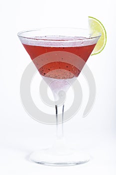 Red martini over white