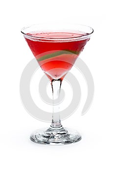 Red martini over white