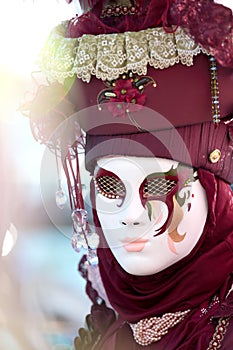 Red mask at the Carnival of Venice