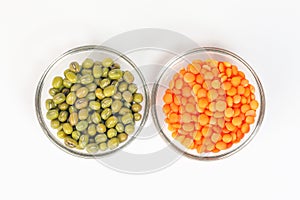 Red Masur Green Mung dal lentil pulse bean