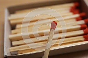 Red Match Sticks in the Box