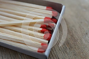 Red Match Sticks in the Box