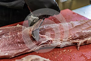 Red meat, chopping, cutting, and filleting premium, fresh, Italian and European Gourmet butchers.