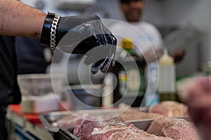 Red meat, chopping, cutting, and filleting premium, fresh, Italian and European Gourmet butchers.