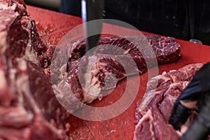 Red meat, chopping, cutting, and filleting premium, fresh, Italian and European Gourmet butchers.