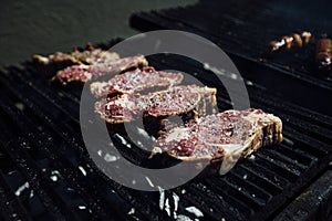 Red Meat Preparetion on a grill photo