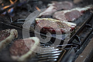 Red Meat Preparetion on a grill photo