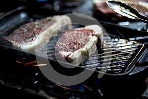 Red Meat Preparetion on a grill photo