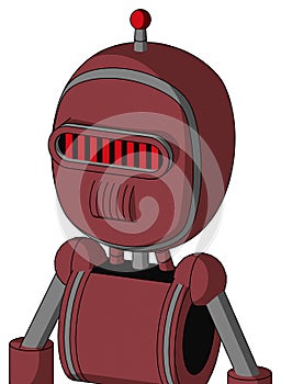 Red Mech With Bubble Head And Speakers Mouth And Visor Eye And Single Led Antenna