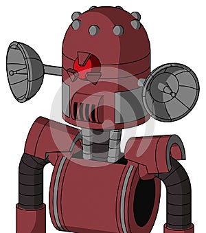 Red Mech With Dome Head And Speakers Mouth And Angry Cyclops Eye photo