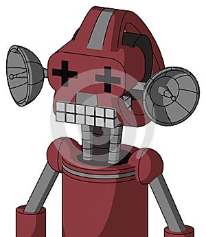 Red Mech With Droid Head And Keyboard Mouth And Plus Sign Eyes