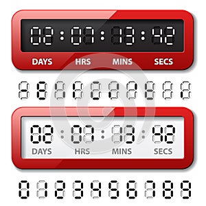 Red mechanical counter - countdown timer