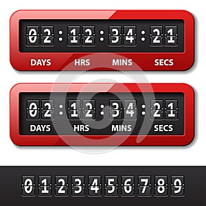 Red mechanical counter - countdown timer