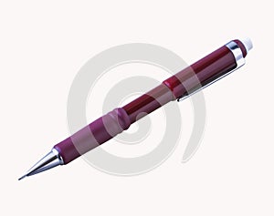 Red mechanical pencil isolated