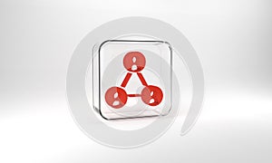 Red Meeting icon isolated on grey background. Business team meeting, discussion concept, analysis, content strategy