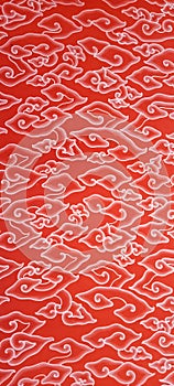 Red Mega Mendung Batik Cloth West Java