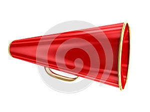 Red megaphone isolated over white