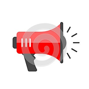 Red megaphone vector icon