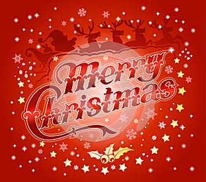 Red merry Christmas background